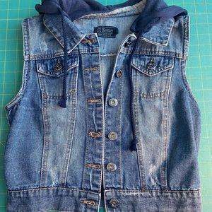 Ci Sono Denim Collection Hooded Denim Vest Size Small
